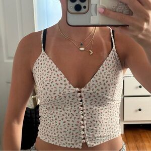 Forever 21 White Floral Camisole